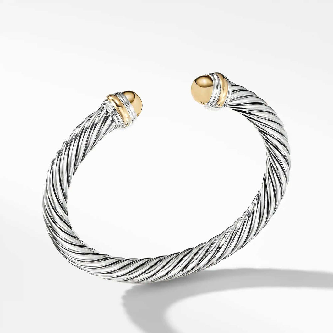 David Yurman Cable Classic Collection Bracelet with 14k Yellow Gold