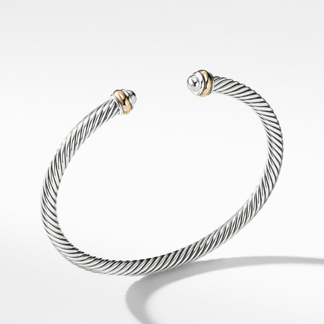 David Yurman Cable Classic Collection Bracelet with 18k Yellow Gold, 4mm - Medium