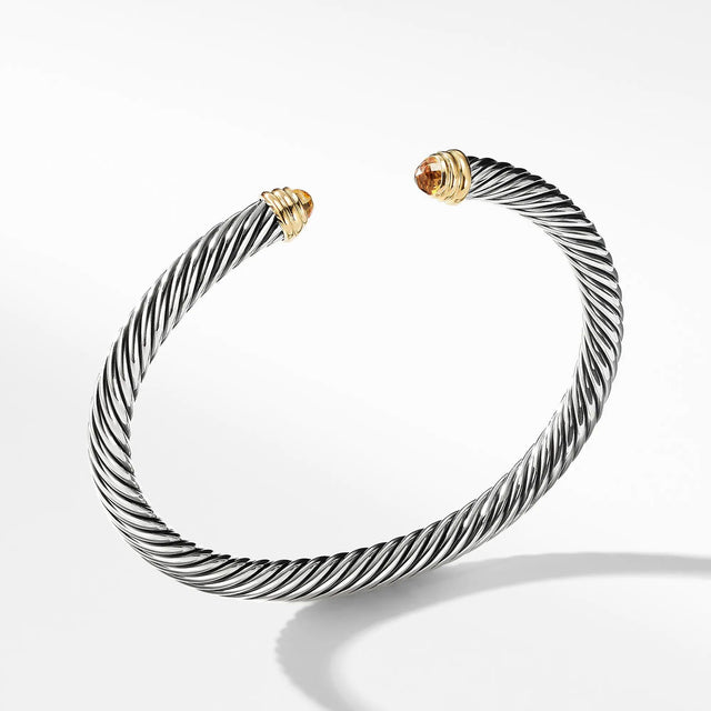 David Yurman Cable Classic Collection Bracelet with Citrine and 14k Yellow Gold, 5mm