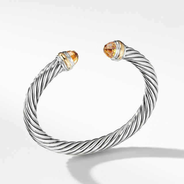David Yurman Cable Classic Collection Bracelet with Citrine and 14k Yellow Gold, 7mm