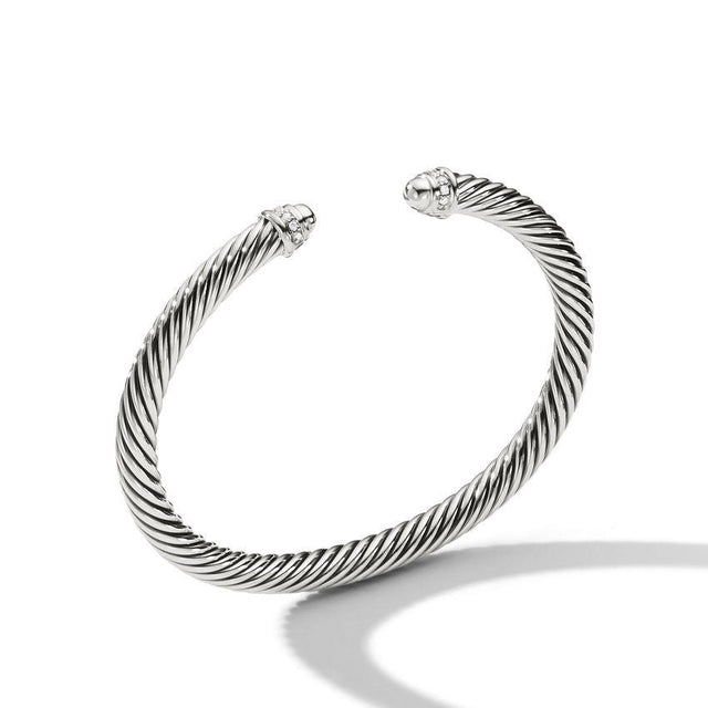 David Yurman Cable Classic Collection Bracelet with Diamonds, 5mm - Size Medium