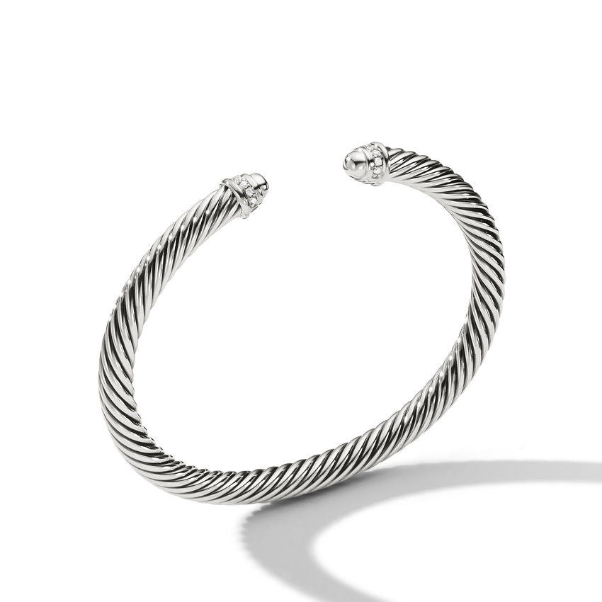 David Yurman Cable Classic Collection Bracelet with Diamonds, 5mm - Size Medium