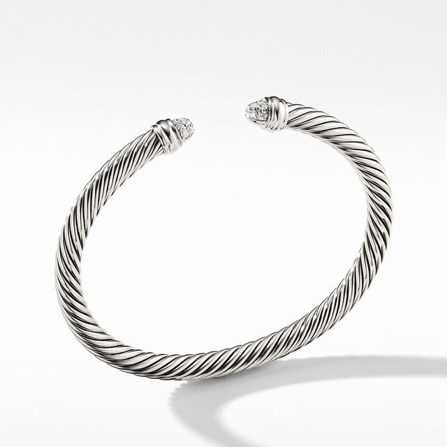 David Yurman Cable Classic Collection Bracelet with Diamonds, 5mm - Size Medium