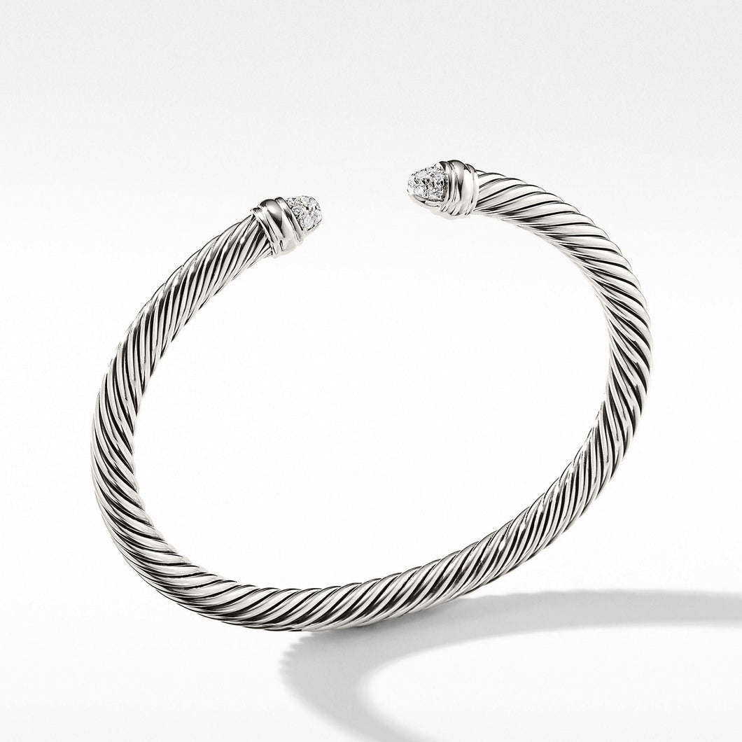David Yurman Cable Classic Collection Bracelet with Diamonds, 5mm - Size Medium