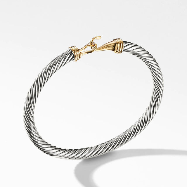 David Yurman Cable Classic Collection Buckle Bracelet with 14k Gold, 5mm - Medium