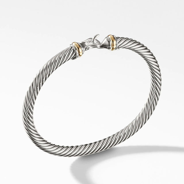 David Yurman Cable Classic Collection Buckle Bracelet with 18k Yellow Gold, 5mm - Medium