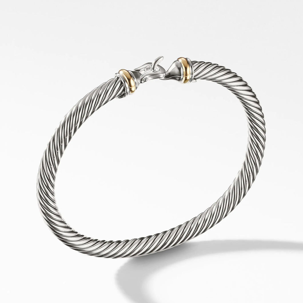 David Yurman Cable Classic Collection Buckle Bracelet with 18k Yellow Gold, 5mm - Medium