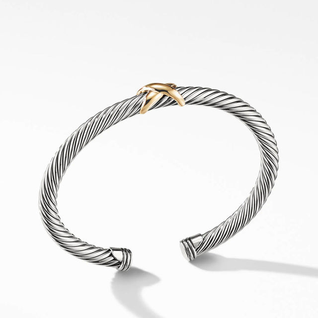 David Yurman Cable Classic Collection X Bracelet with 14k Gold, 5mm - Medium
