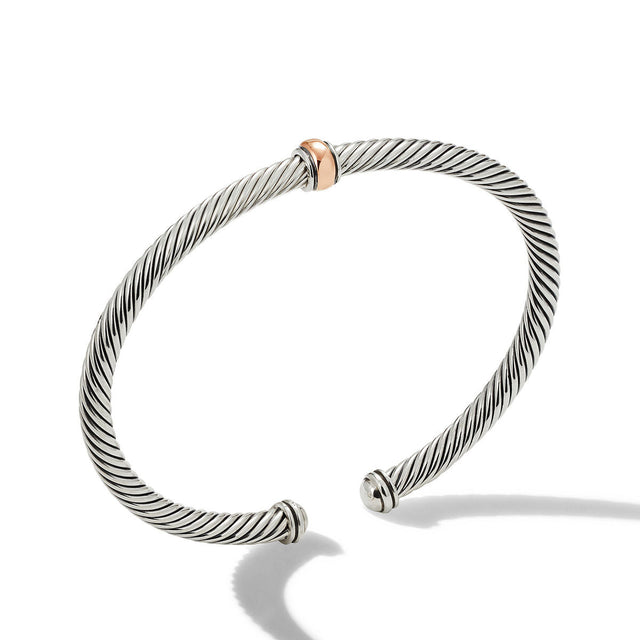 David Yurman Cable Classics Center Station Bracelet with 18K Rose Gold - Medium