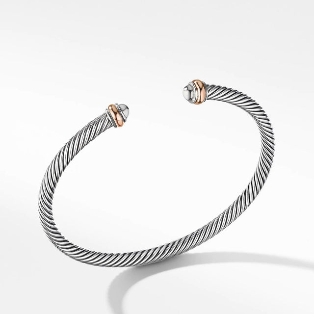 David Yurman Cable Classics Collection Bracelet with 18k Rose Gold, 4mm - Medium