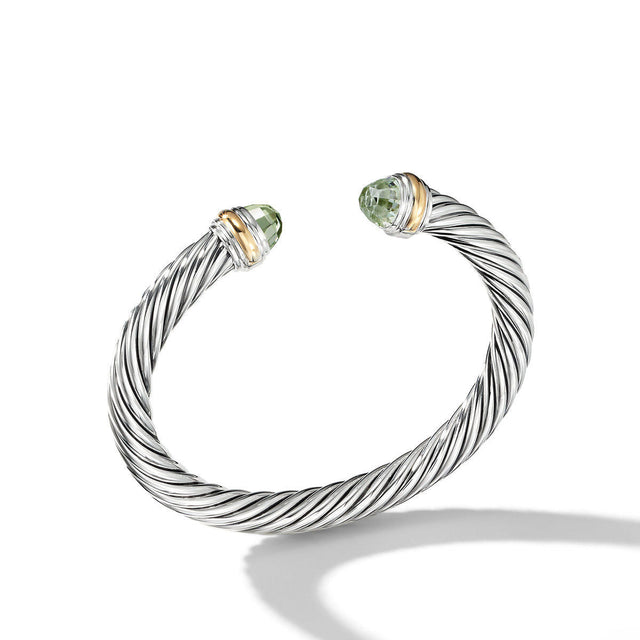 David Yurman Cable Classics Collection Bracelet with Prasiolite and 14K Gold - Small