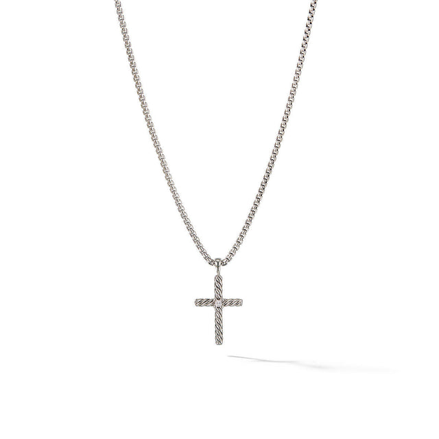 David Yurman Cable Classics Collection Cross Necklace with Diamond - 20 Inches