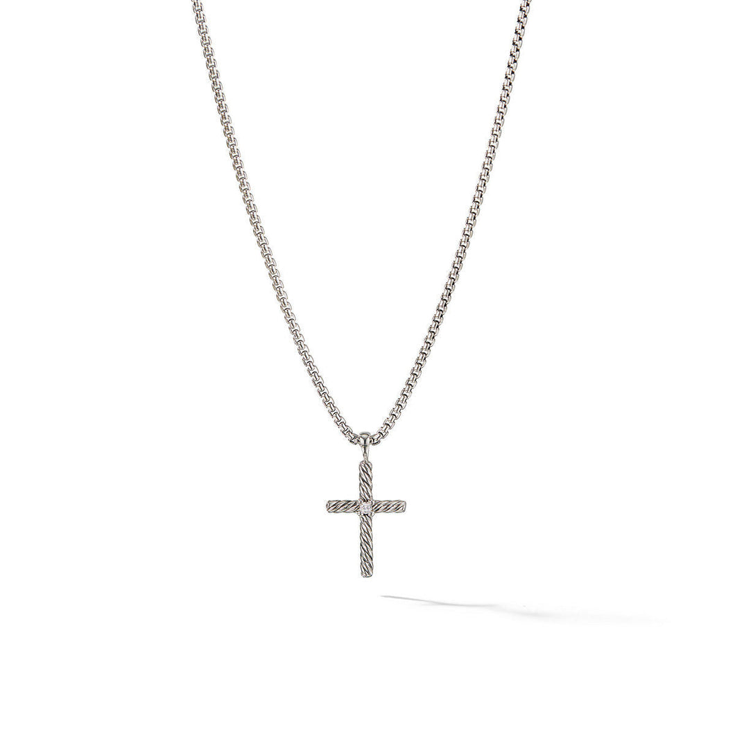 David Yurman Cable Classics Collection Cross Necklace with Diamond - 20 Inches
