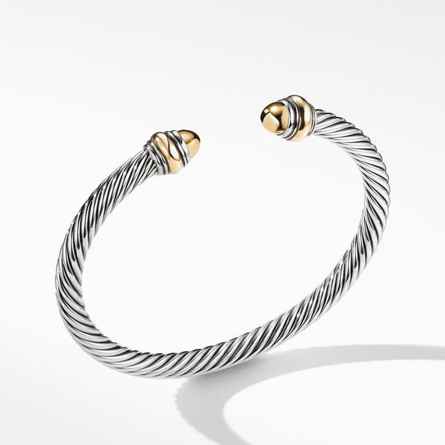 David Yurman Cable Classics Color Bracelet with 14K Yellow Gold Domes, 5mm - Size Medium