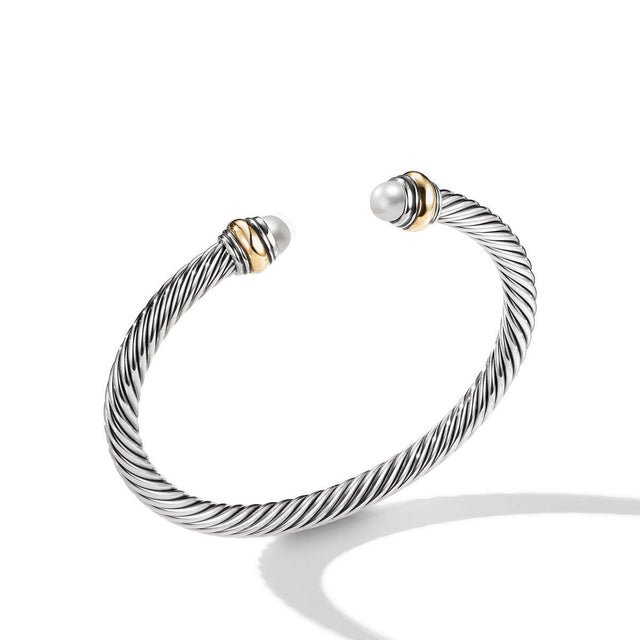 David Yurman Cable Classics Color Bracelet with Pearls and 14K Yellow Gold - Extra Small
