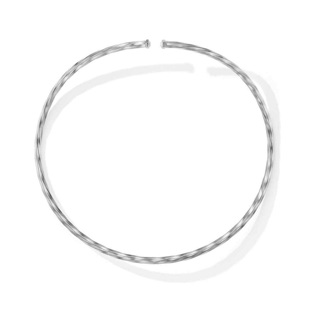 David Yurman Cable Edge Collar Necklace in Recycled Sterling Silver - Medium