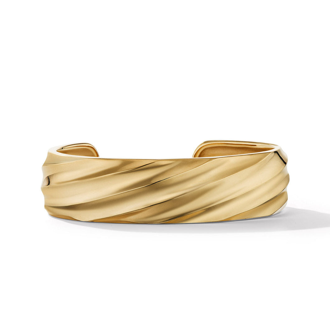 David Yurman Cable Edge Cuff Bracelet in Recycled 18K Yellow Gold - Medium