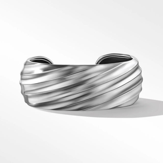 David Yurman Cable Edge Cuff Bracelet in Recycled Sterling Silver - Large