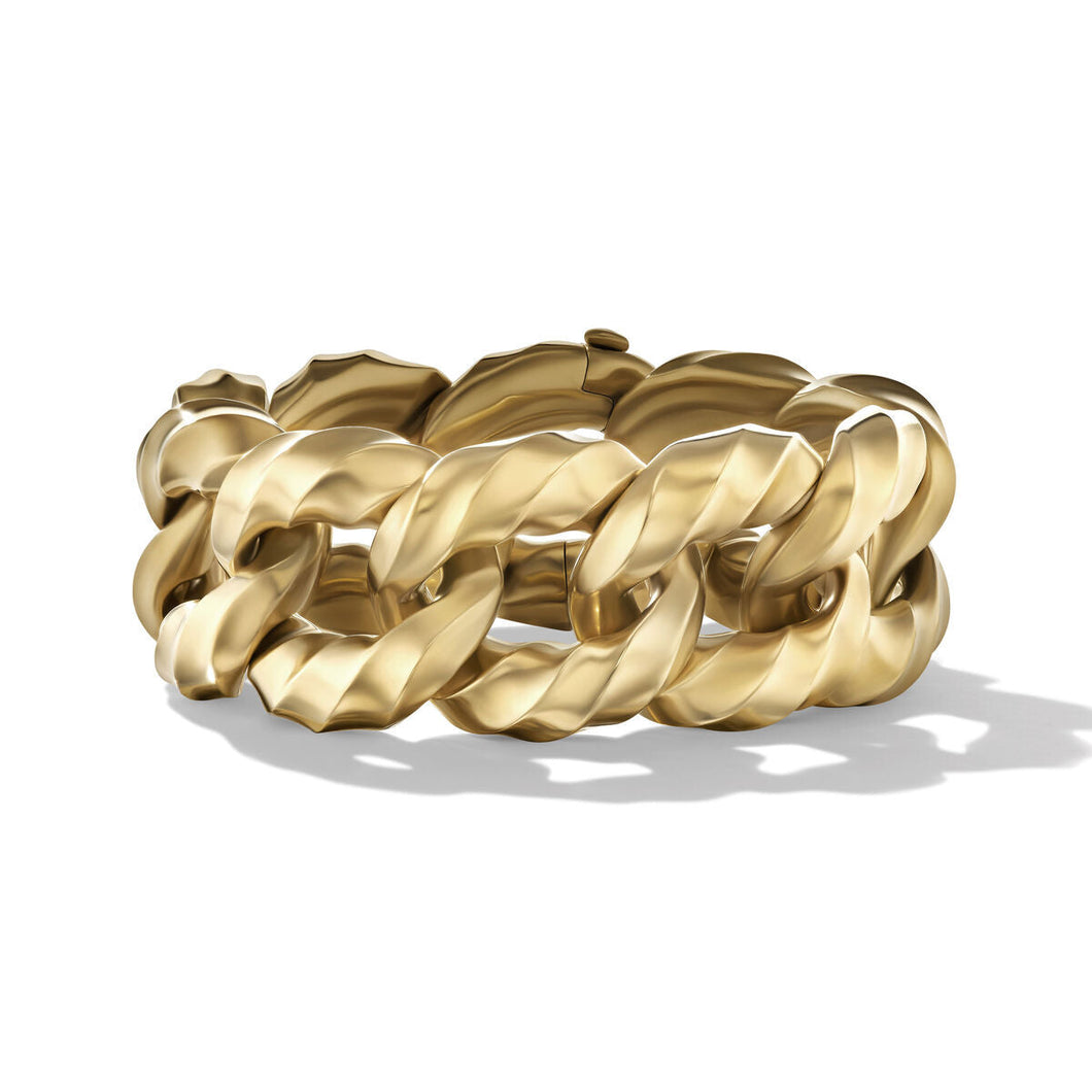 David Yurman Cable Edge Curb Chain Bracelet in Recycled 18K Yellow Gold - Medium