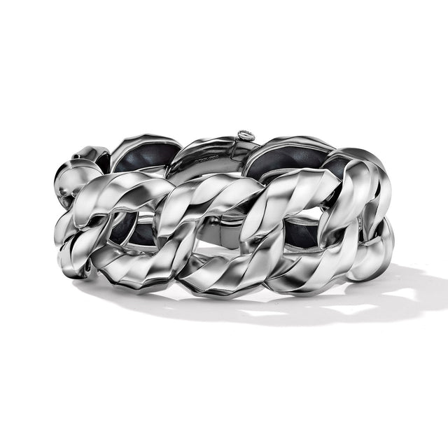David Yurman Cable Edge Curb Chain Bracelet in Recycled Sterling Silver - Medium