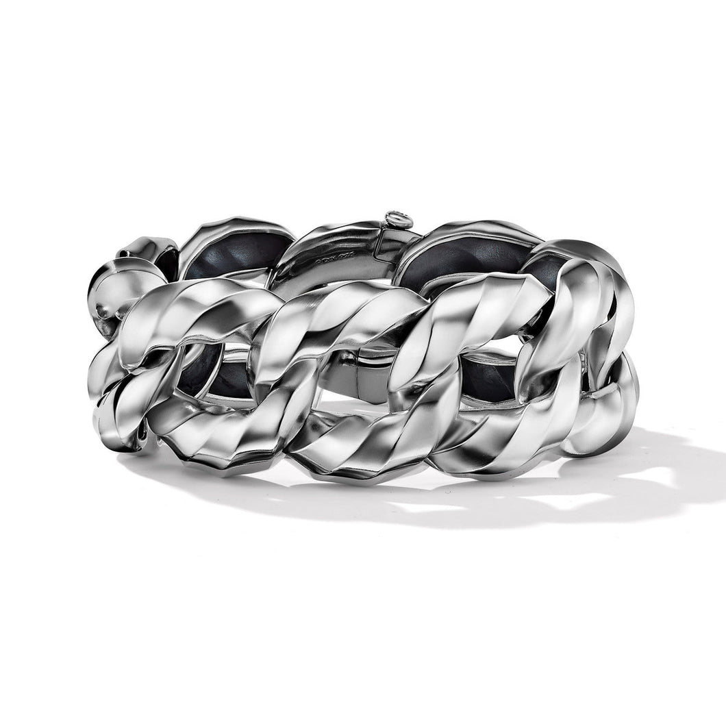 David Yurman Cable Edge Curb Chain Bracelet in Recycled Sterling Silver - Medium