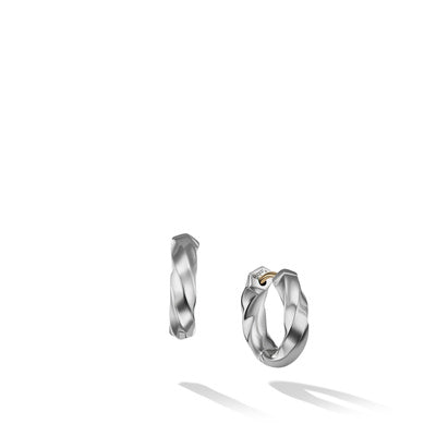 David Yurman Cable Edge Huggie Hoop Earrings in Recycled Sterling Silver
