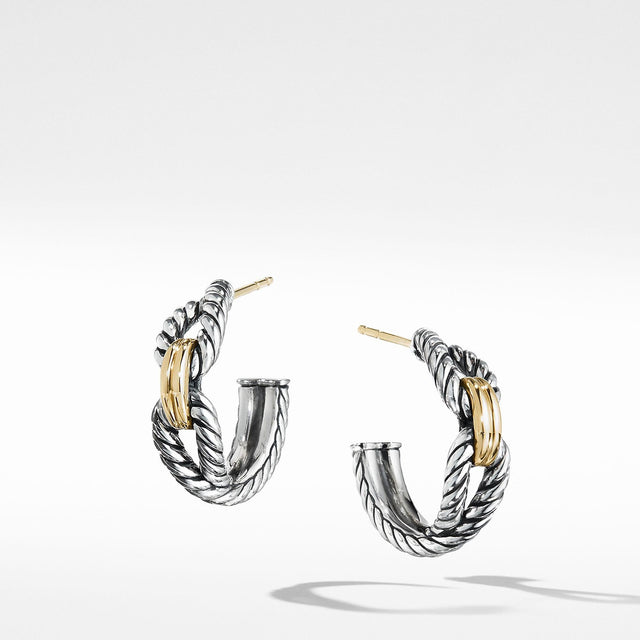 David Yurman Cable Loop Hoop Earrings with 18k Gold