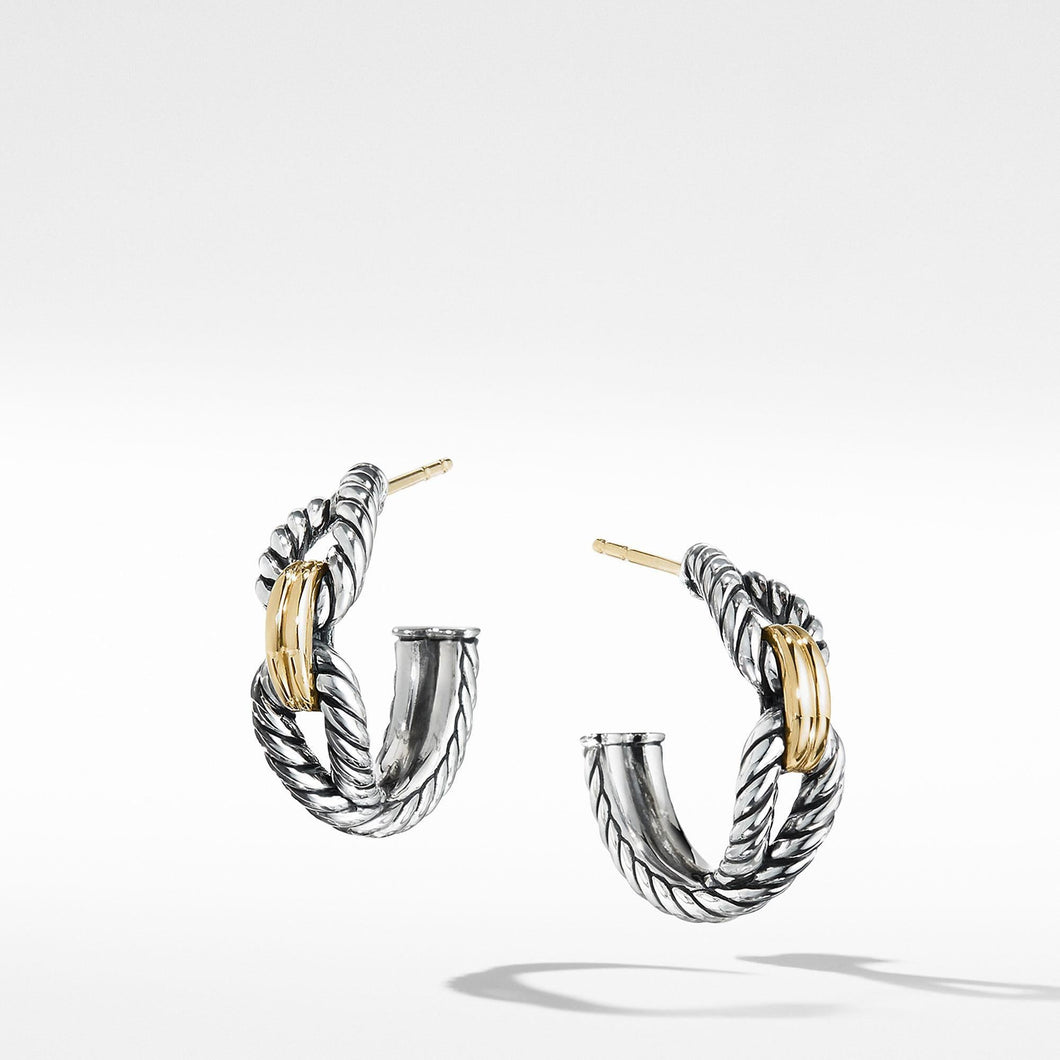 David Yurman Cable Loop Hoop Earrings with 18k Gold