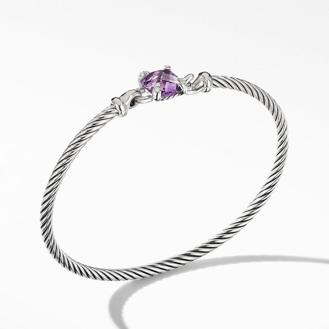 David Yurman Chatelaine Bracelet with Amethyst and Diamonds - Medium