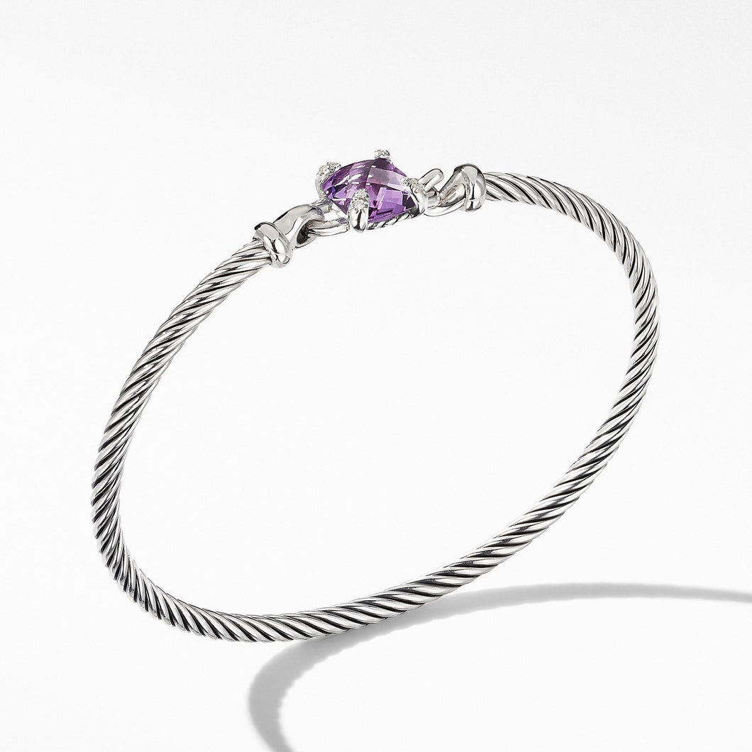 David Yurman Chatelaine Bracelet with Amethyst and Diamonds - Medium
