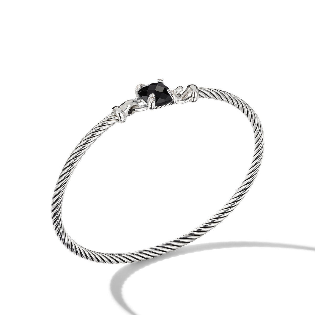 David Yurman Chatelaine Bracelet with Black Onyx and Diamonds - Large