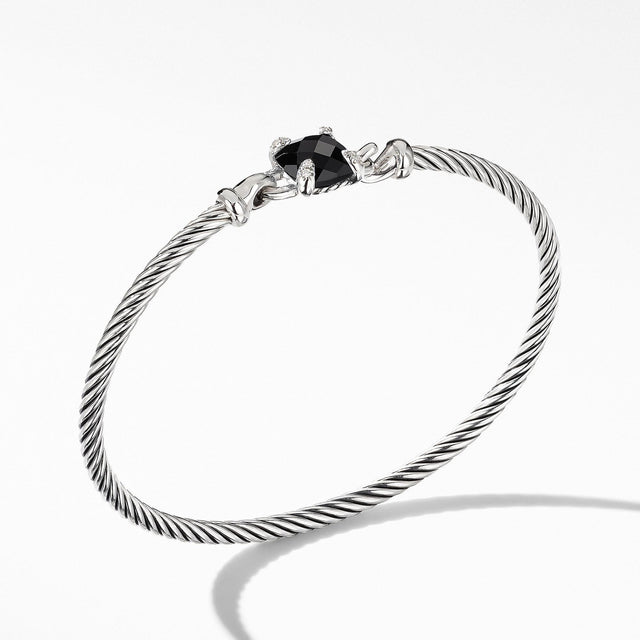 David Yurman Chatelaine Bracelet with Black Onyx and Diamonds - Medium
