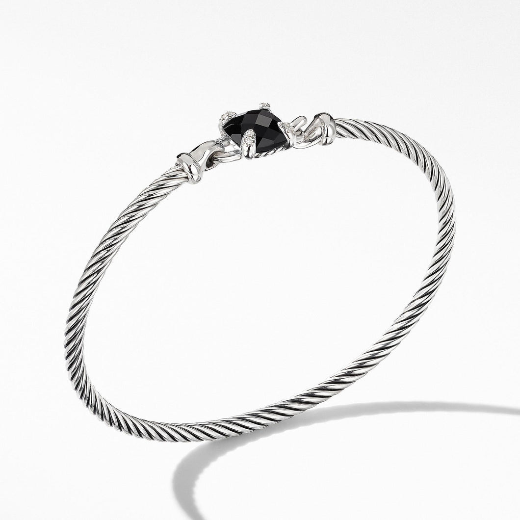 David Yurman Chatelaine Bracelet with Black Onyx and Diamonds - Medium
