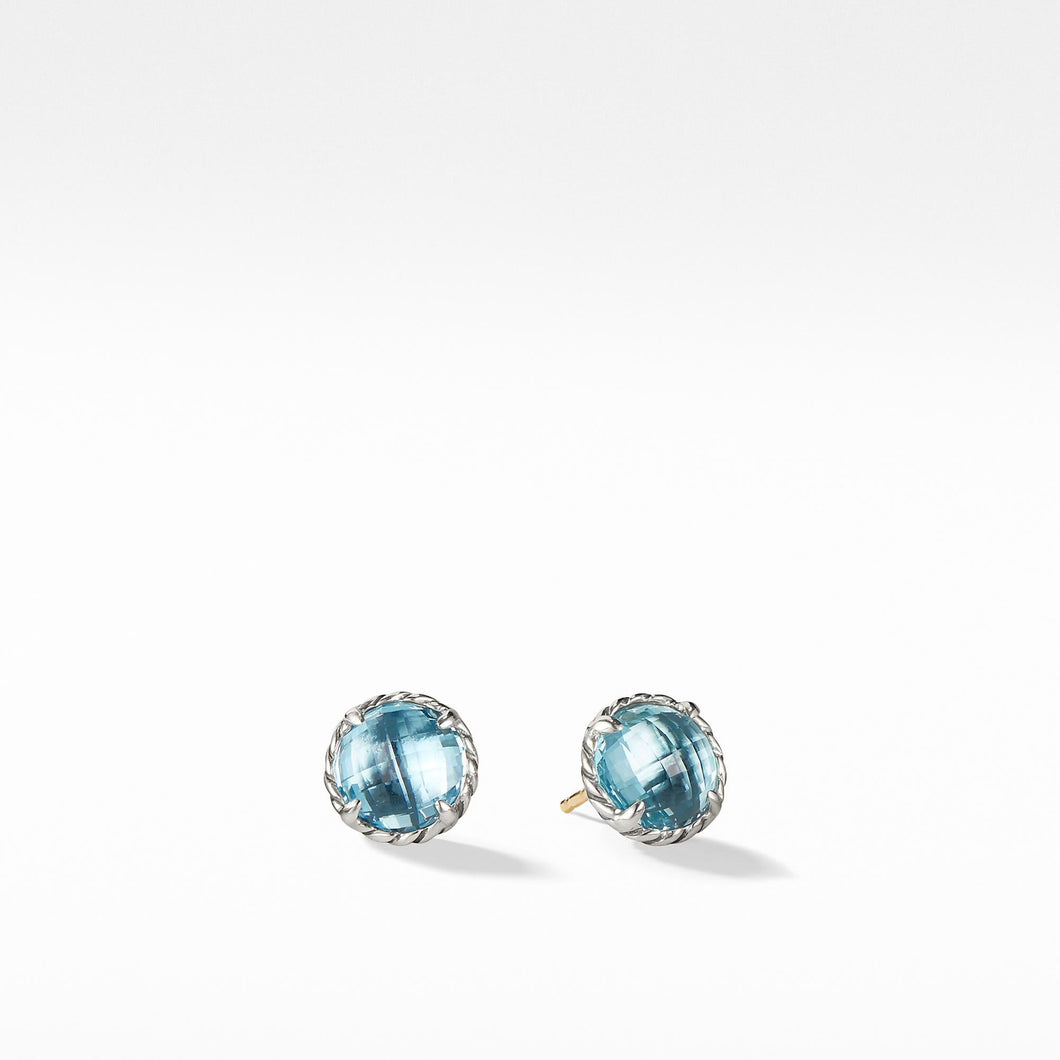 David Yurman Chatelaine Earrings with Blue Topaz