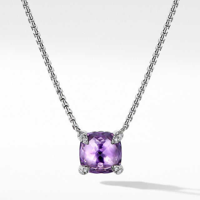 David Yurman Chatelaine Pendant Necklace with Amethyst and Diamonds