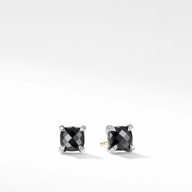 David Yurman Chatelaine Stud Earrings with Black Onyx and Diamonds