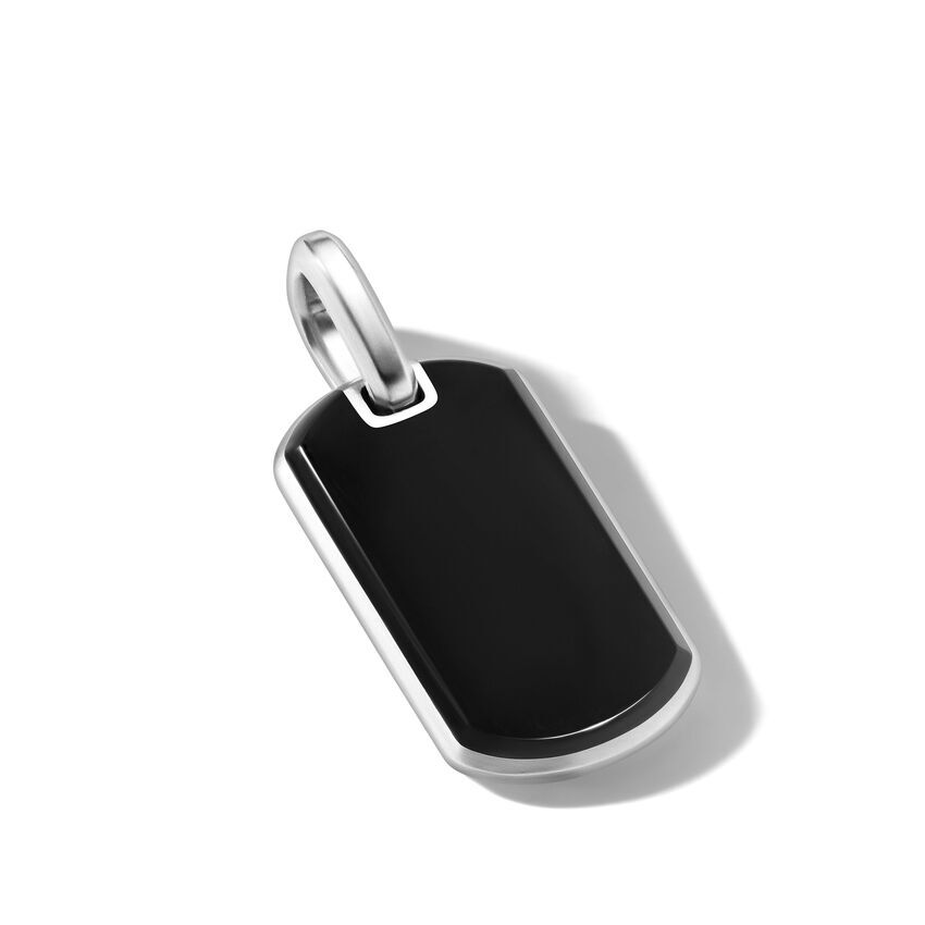 David Yurman Chevron Sterling Silver with Black Onyx 27mm Tag