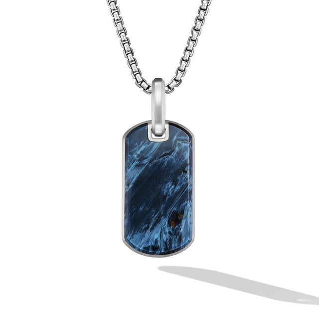 David Yurman Chevron Sterling Silver with Pietersite 27mm Tag