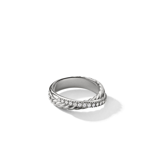 David Yurman Crossover Collection Ring with Diamonds - Size 4.5