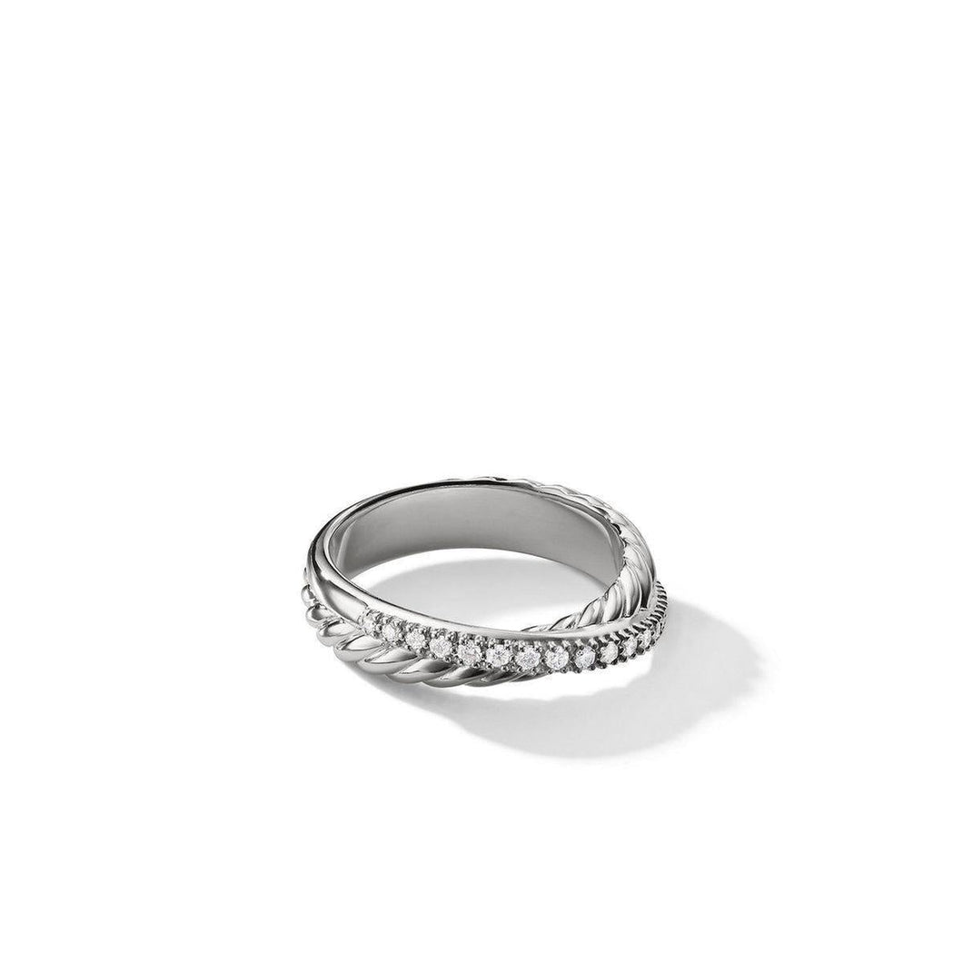 David Yurman Crossover Collection Ring with Diamonds - Size 4.5