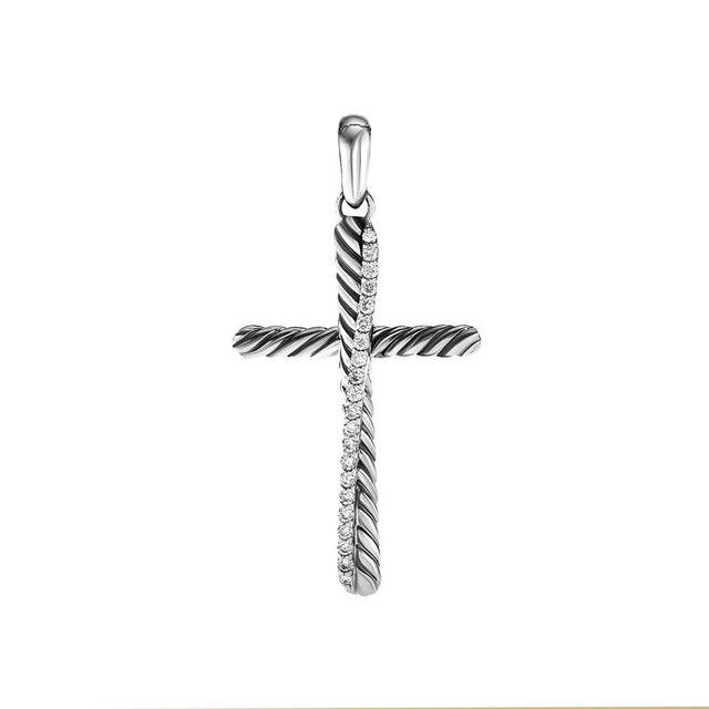David Yurman Crossover Cross Pendant with Pave Diamonds