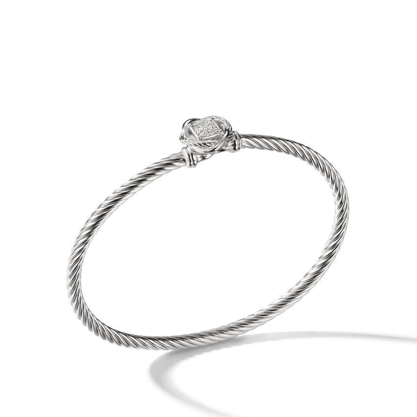 David Yurman Crossover Infinity Bracelet with Diamonds, 3mm