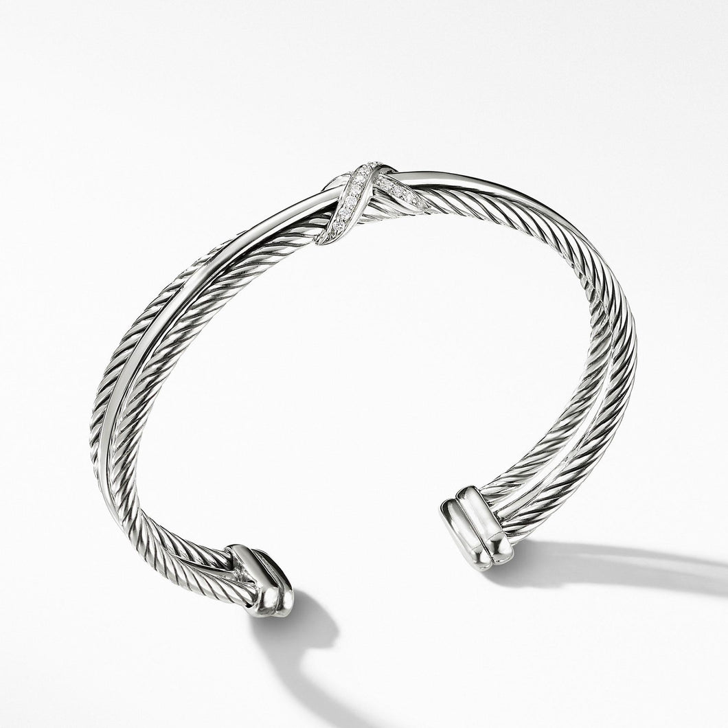 David Yurman Crossover X Bracelet with Diamonds, 7mm - Medium