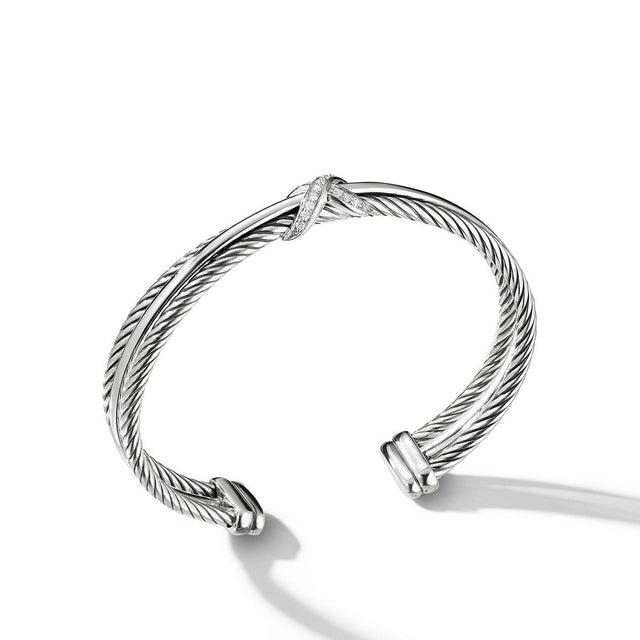 David Yurman Crossover X Bracelet with Diamonds - Large