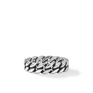 David Yurman Curb Chain Sterling Silver 6mm Ring - Size 9