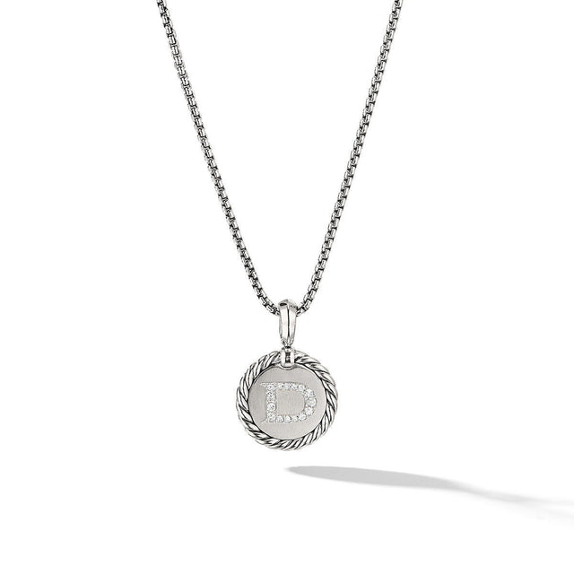 David Yurman D Initial Charm with Pave Diamonds
