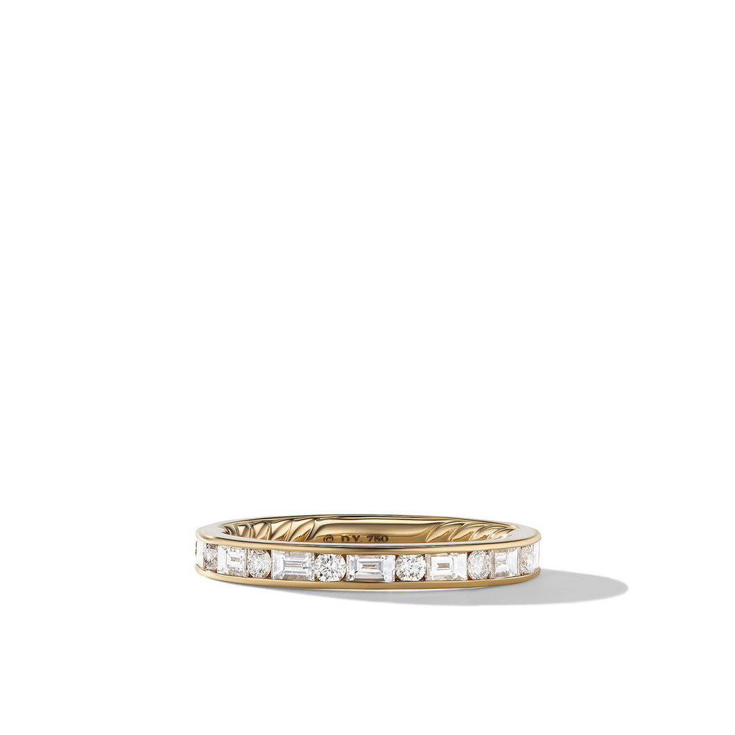 David Yurman DY Eden Partway Alternating Diamond Band Ring in 18K Yellow Gold with Diamonds, 2.8mm - Size 6