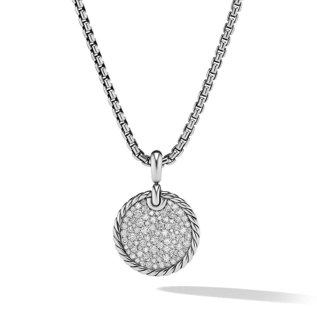 David Yurman DY Elements Disc Pendant with Pave Diamonds