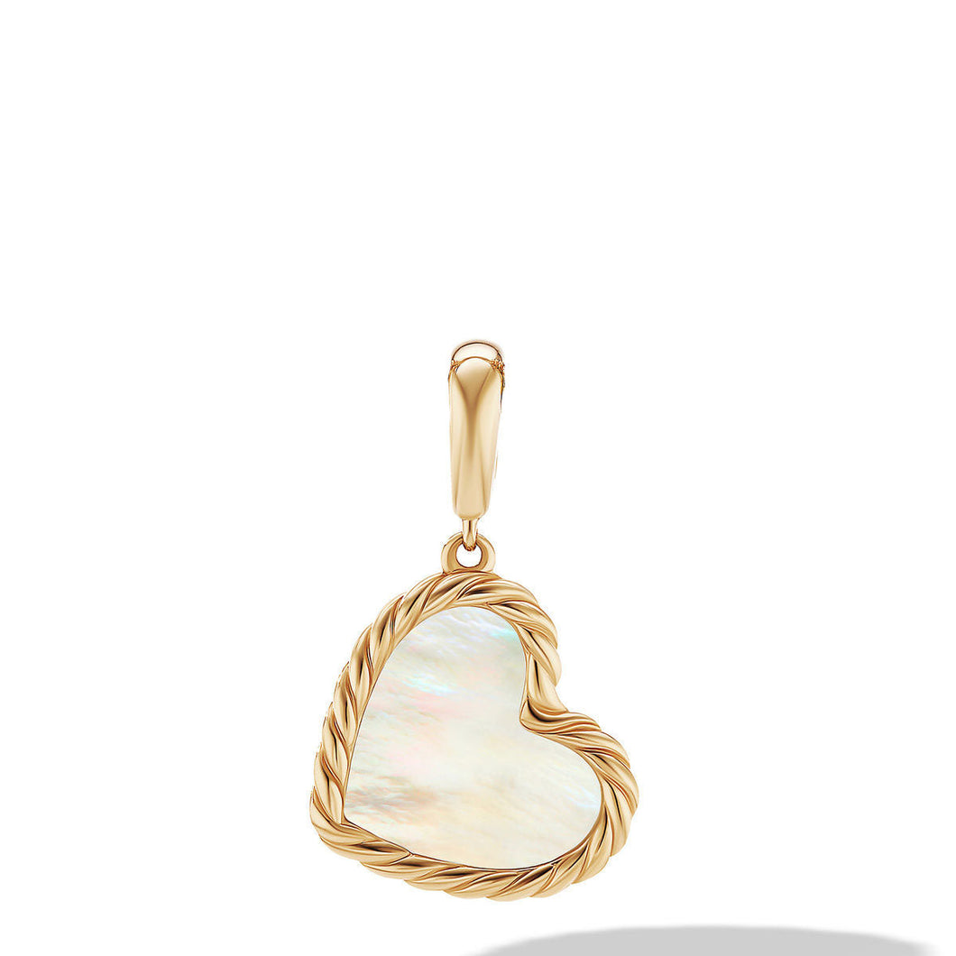 David Yurman DY Elements Heart Amulet in 18K Yellow Gold with Mother of Pearl
