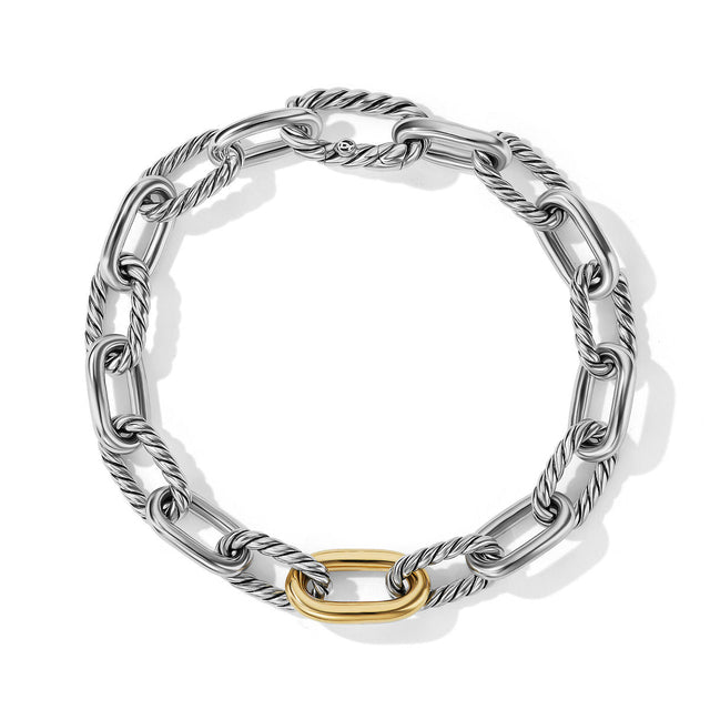 David Yurman DY Madison Chain Bracelet with 18K Yellow Gold - Medium
